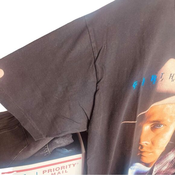 Vintage Garth Brooks | Fresh Horses Tour Black Graphic T-Shirt Size L | EUC - Picture 7 of 9